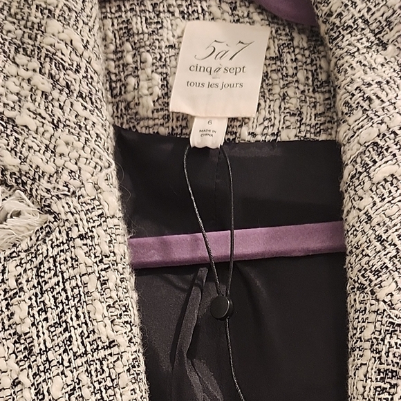 Cinq à Sept Black and White Tweed Blazer- NWOT - Picture 3 of 7